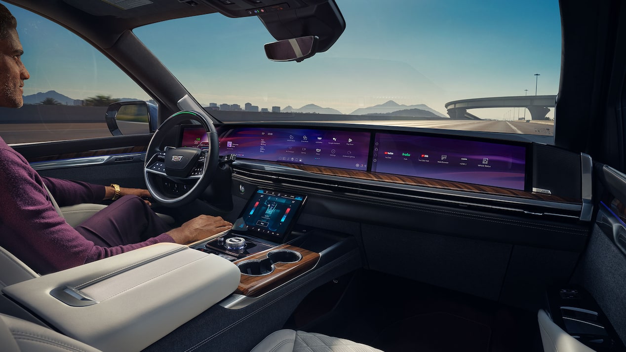 Passenger View of a Driver Utilizing the Super Cruise Feature in the 2025 Cadillac Escalade