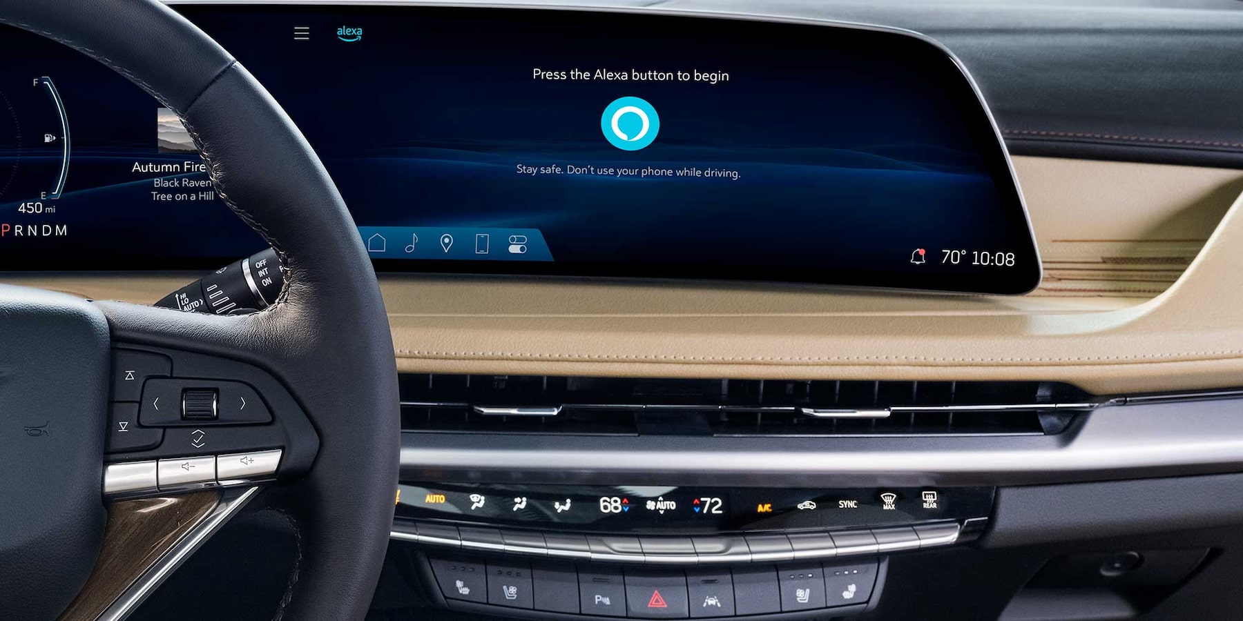 Amazon Alexa built in voice assistant display on the 2024 Cadillac XT4 33 inch diagonal LED display