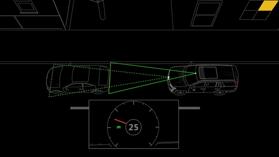 Dashboard View of Safety Lane Keep Assist Feature of the 2025 Cadillac XT5