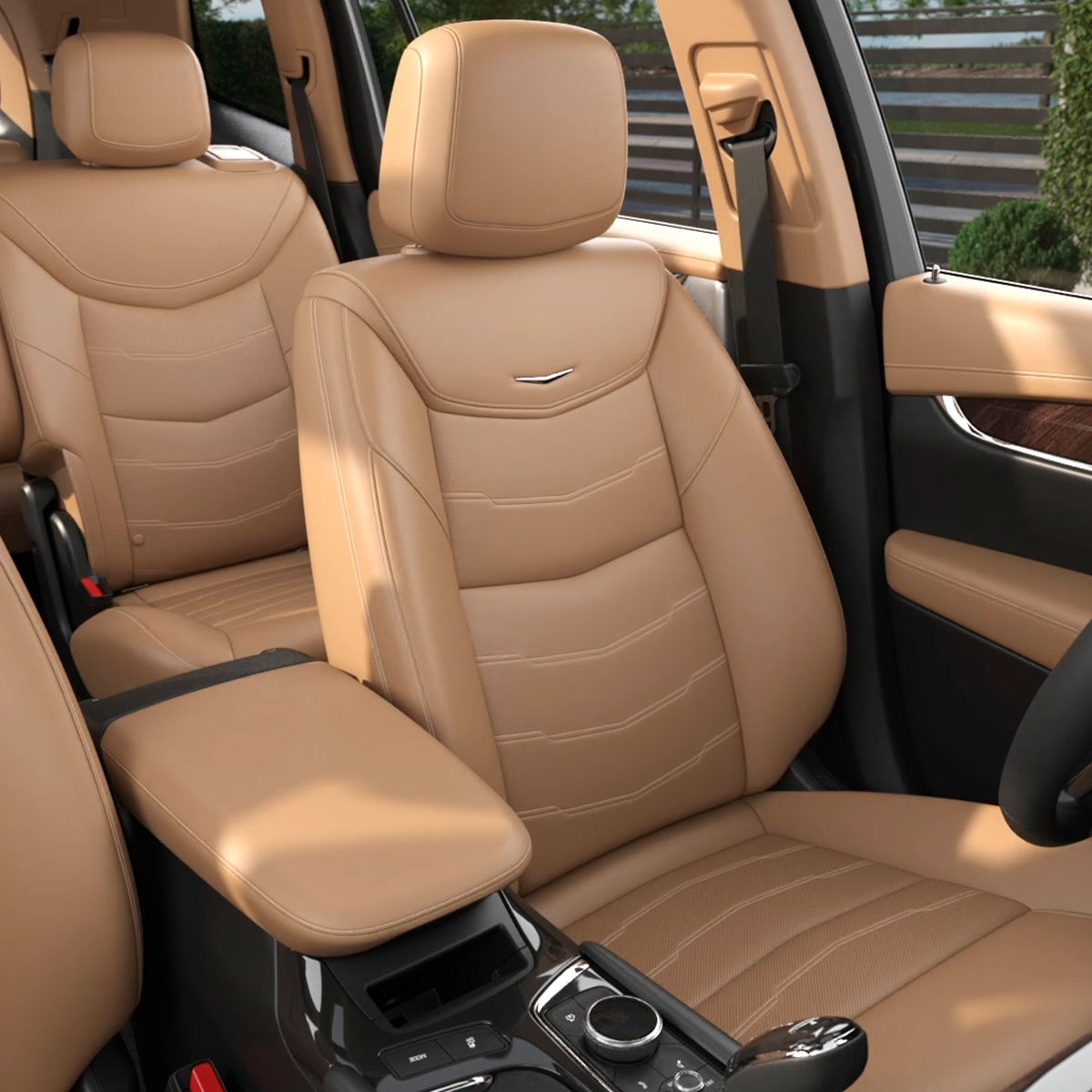 Lujosos asientos en Tostado en el interior de la nueva Cadillac XT6