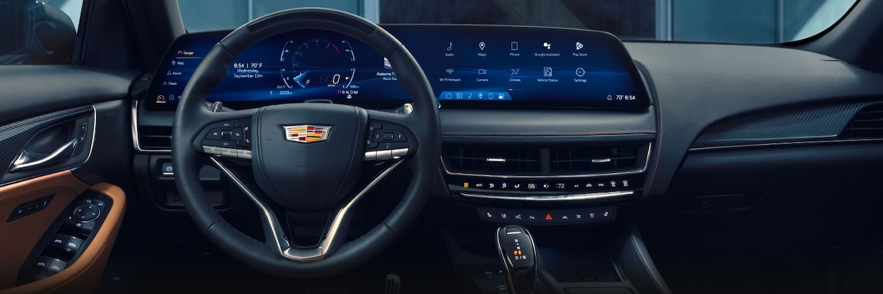 The 2025 Cadillac CT5 Jet Black Leather Dashboard and 33" LED Infotainment System Display
