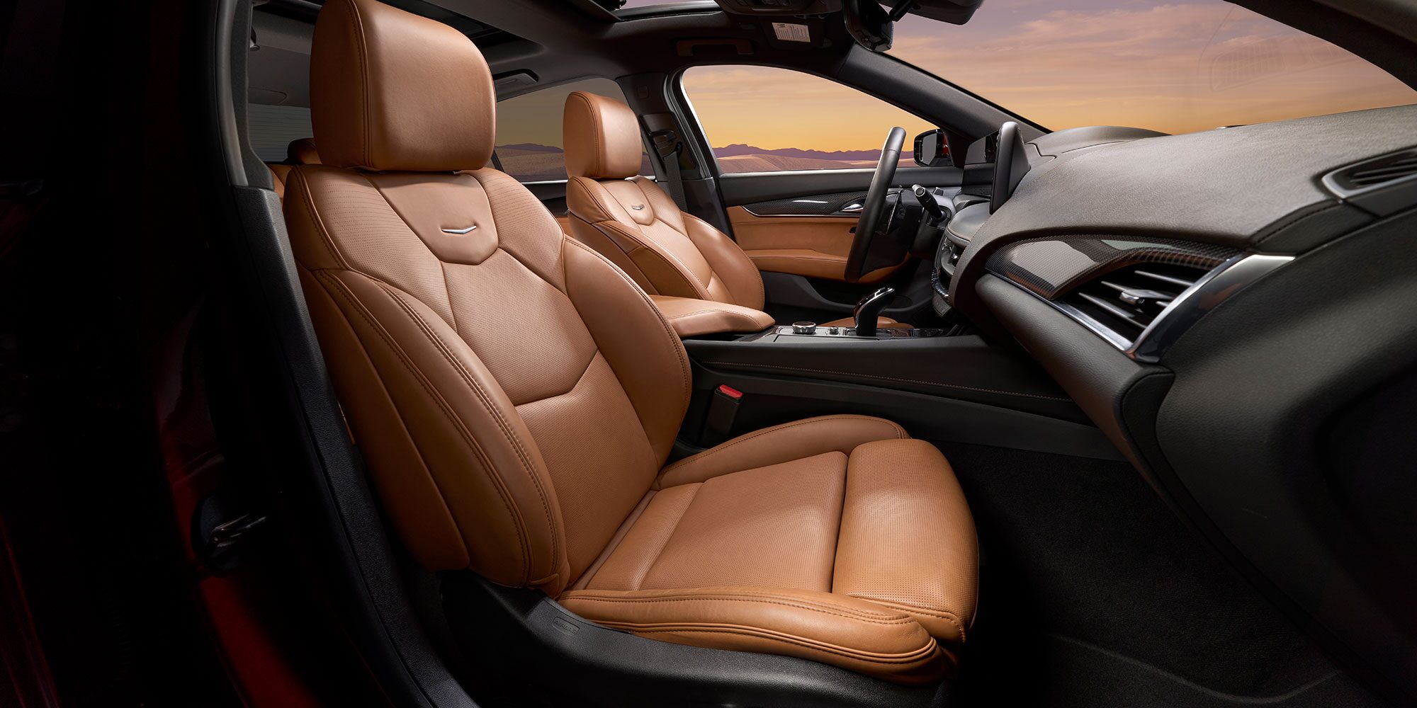 2025 Cadillac CT-5 with brown leather interior