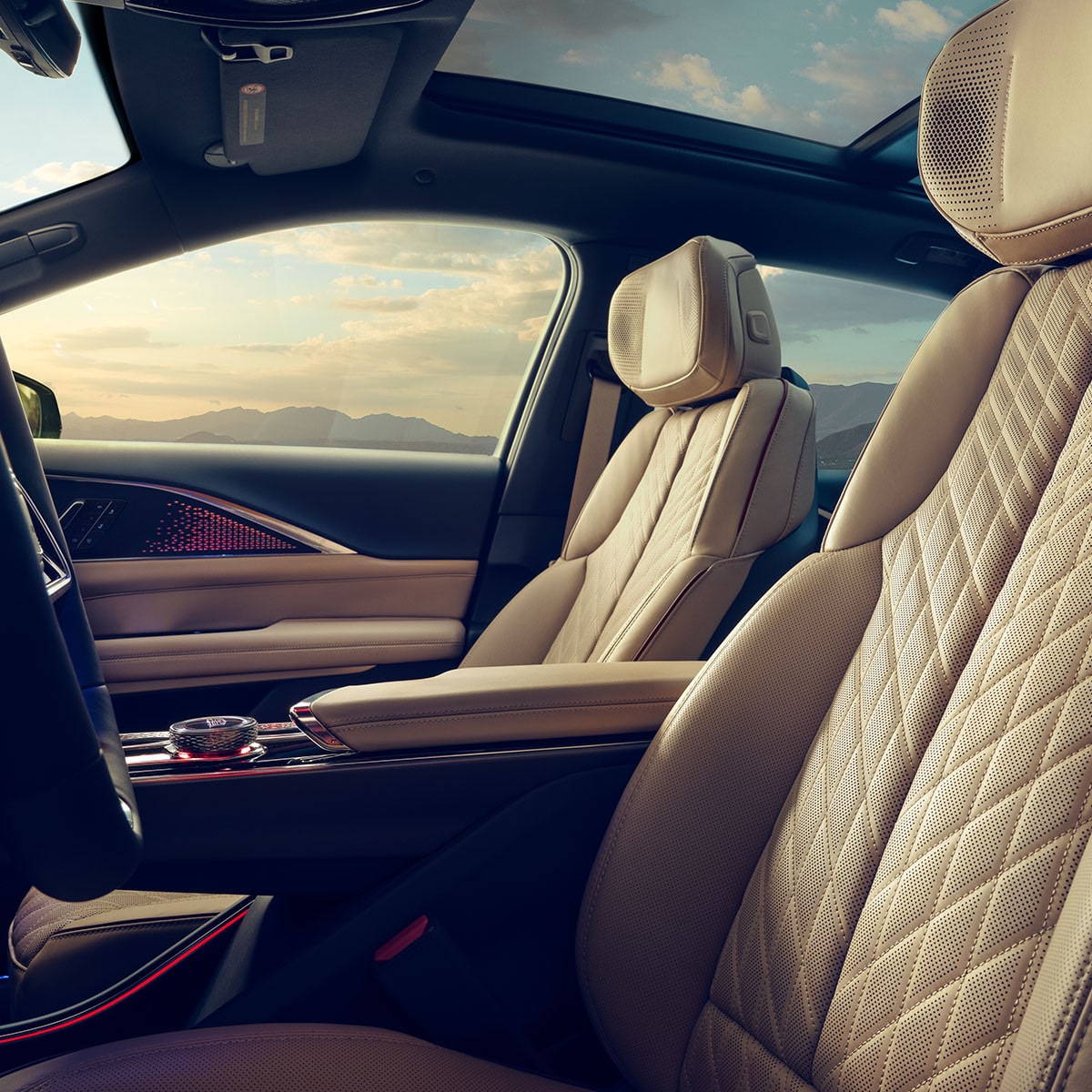 Driver Seat View of the 2025 Cadillac LYRIQ Front Row and Cabin