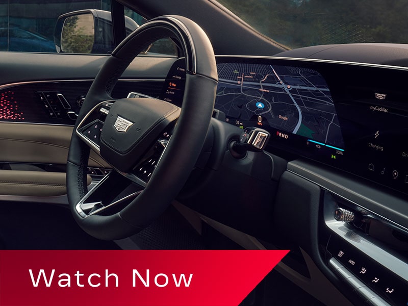 Close-up of the Cadillac LYRIQ Google Built-in Feature on the Driver's Dashboard Screen