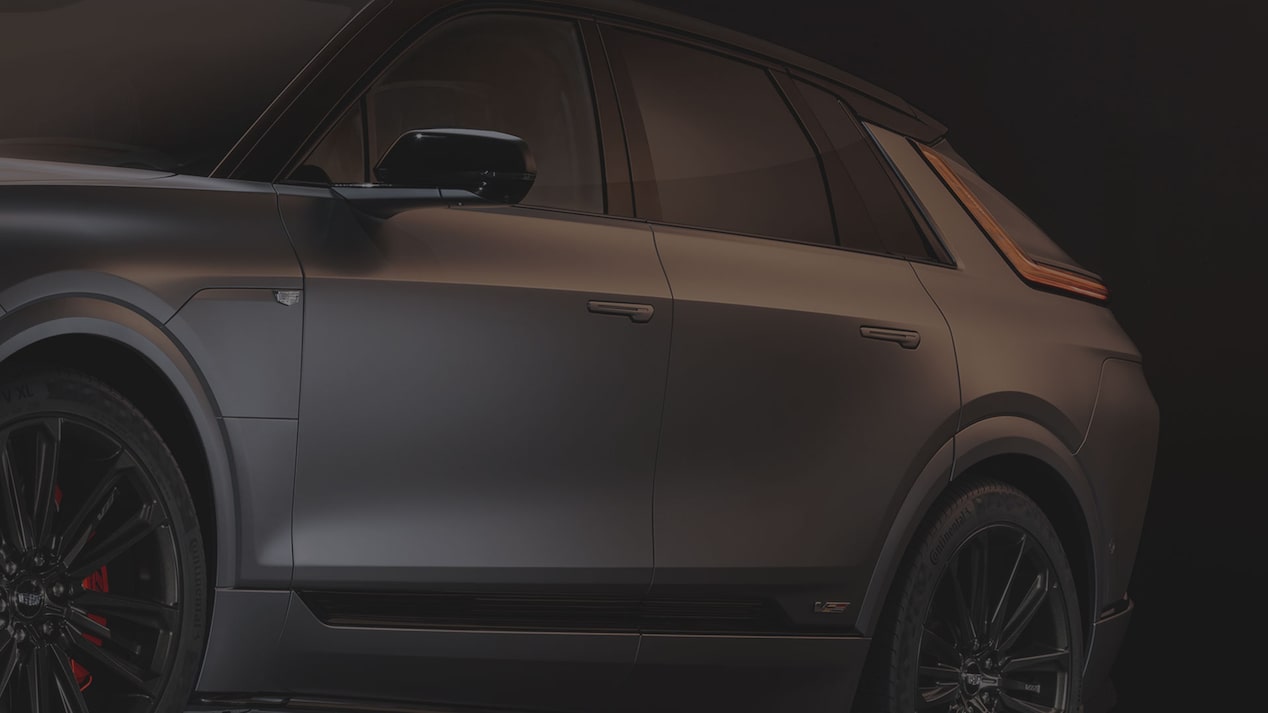 Close-up of the Cadillac LYRIQ-V Driver Side's Exterior Door Handles