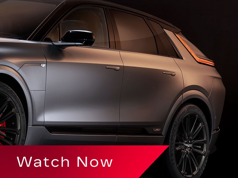 Close-up of the Cadillac LYRIQ-V Driver Side's Exterior Door Handles