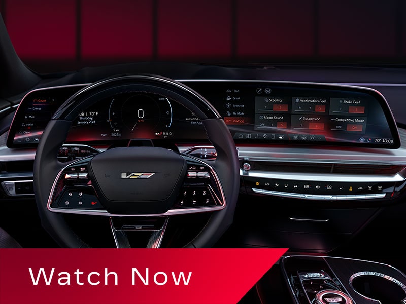 The Driver's Seat View of the Cadillac LYRIQ-V Customizable Display Screen