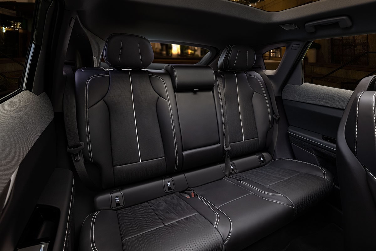 The 2025 Cadillac OPTIQ Black Leather Rear Seat Row