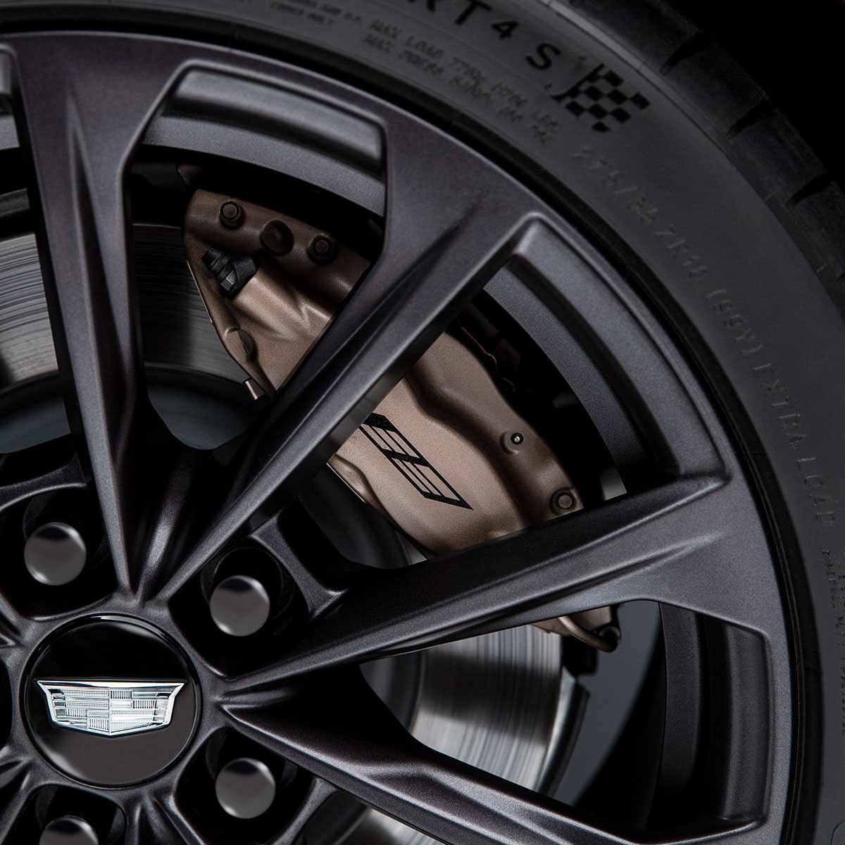Close-up View of the 2025 CT4-V Brembo Brakes within the Wheel