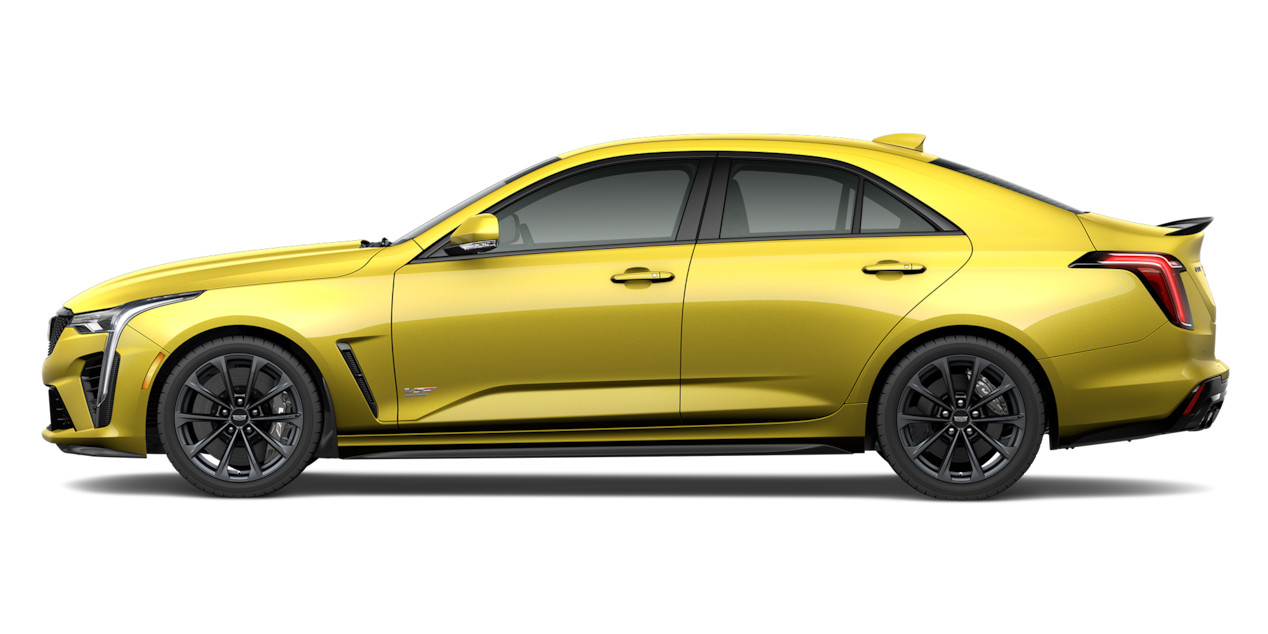 A Yellow 2025 Cadillac CT4-V