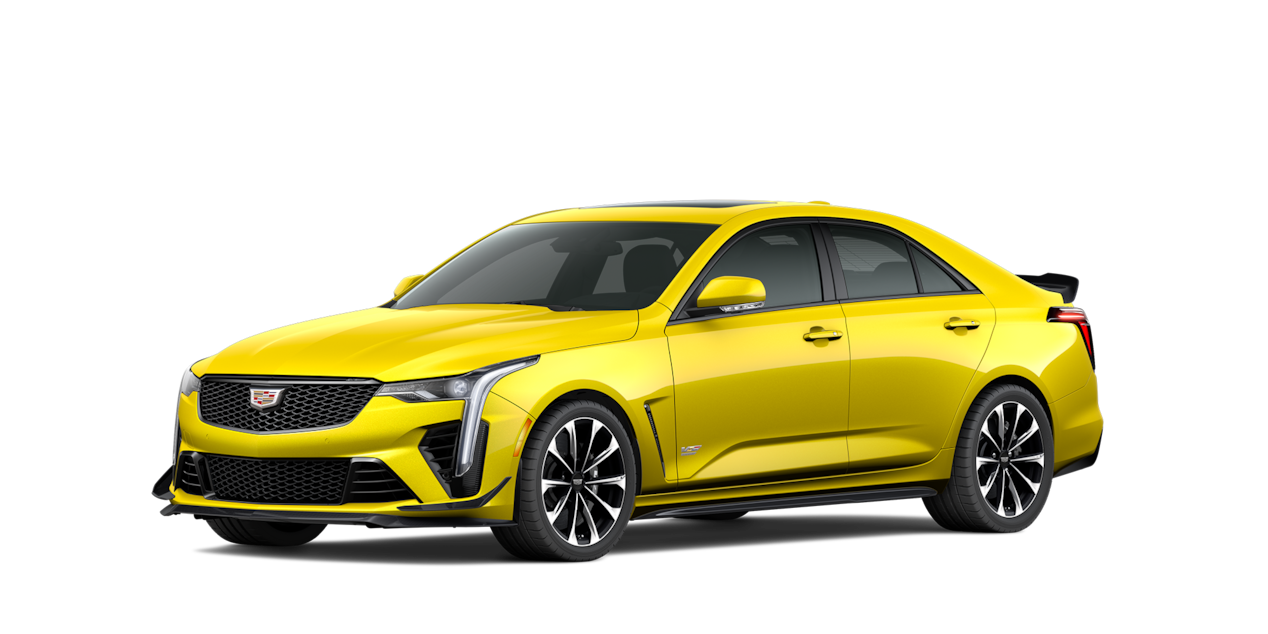 A Yellow 2025 Cadillac CT4-V