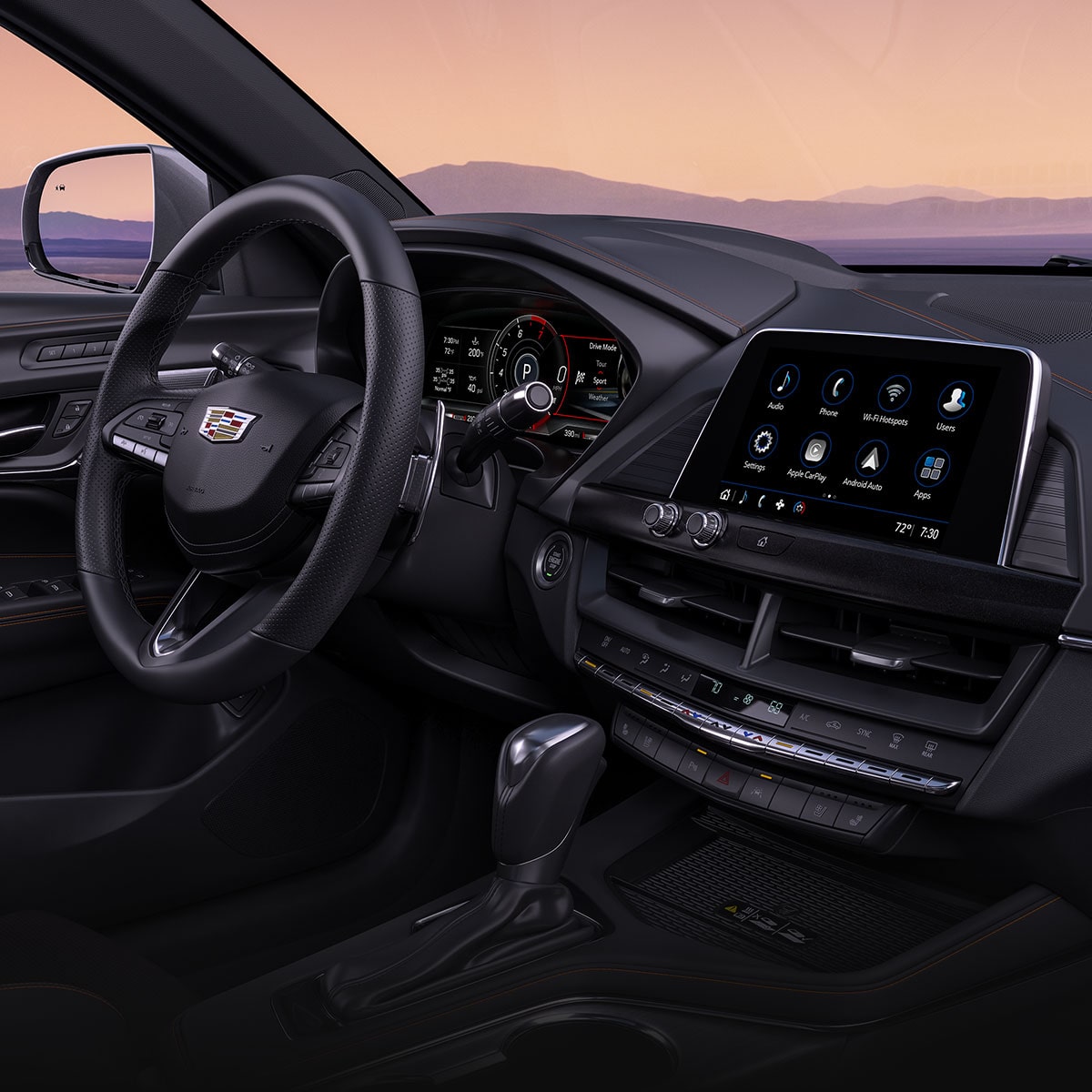 Passenger View of the 2026 CT4 Advanced Infotainment System and Dashboard