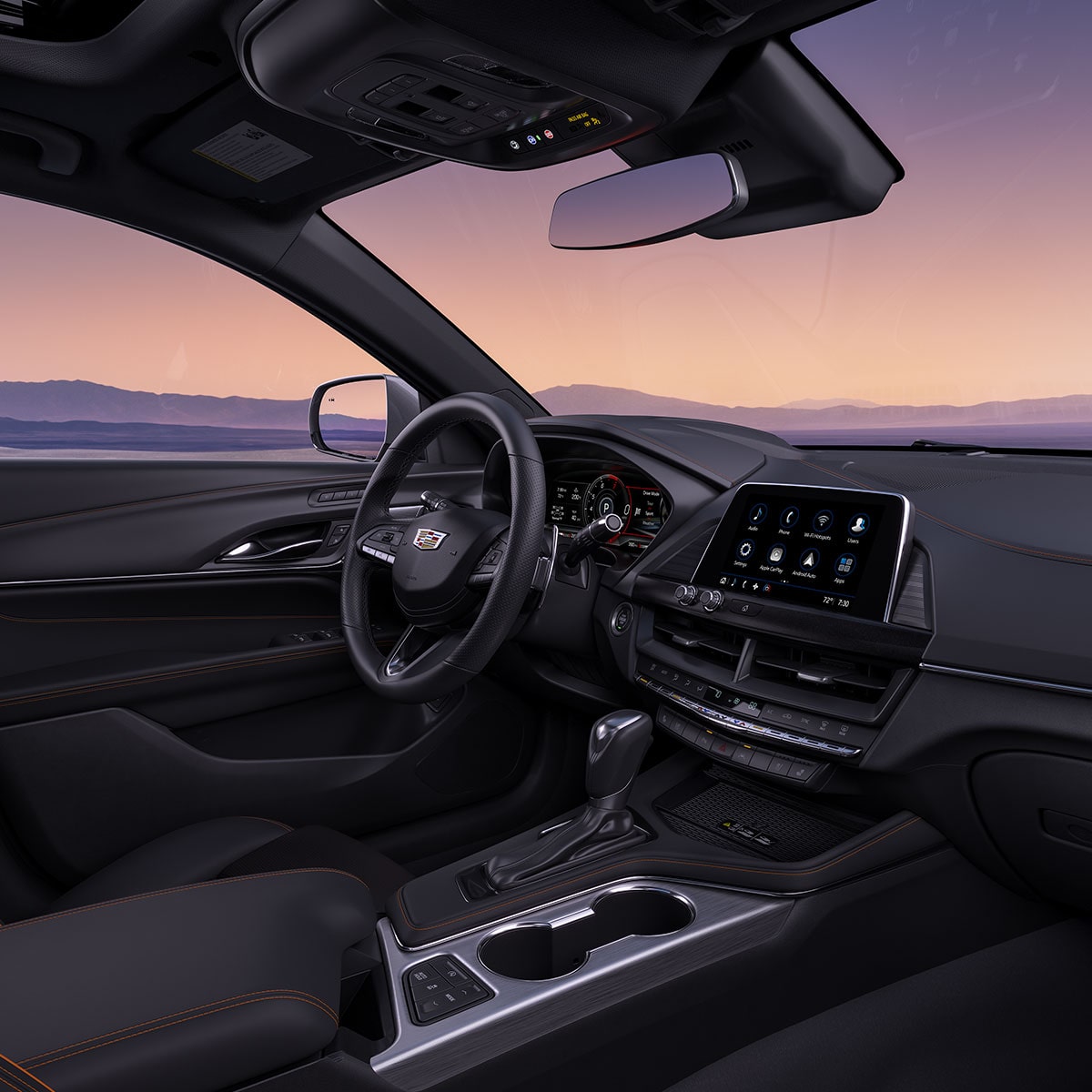 Passenger View of the 2025 CT4 Driver's Side Dashboard and Center Console