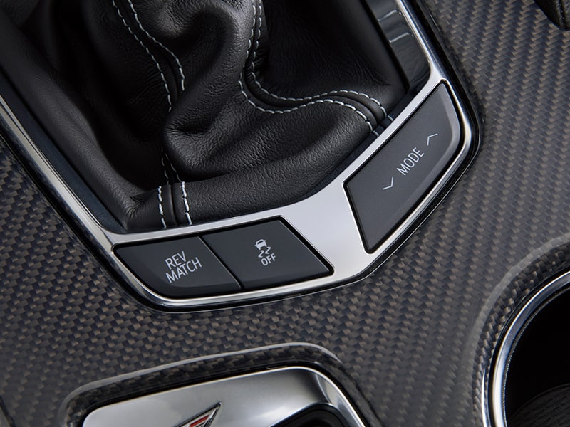 Close-up of Gear Shift Stick Leather in a 2025 Cadillac CT5-V