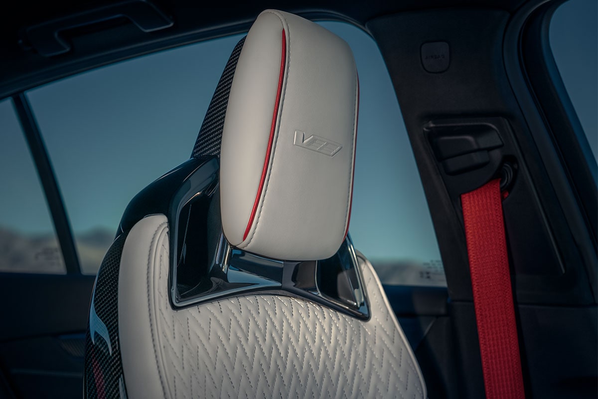 Close-up of a White Seat in  2025 Cadillac CT5-V