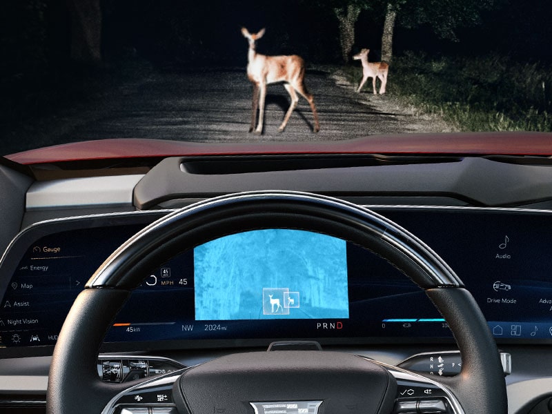 Close-up of the 2026 VISTIQ Dashboard Screen Utilizing the Night Vision Feature