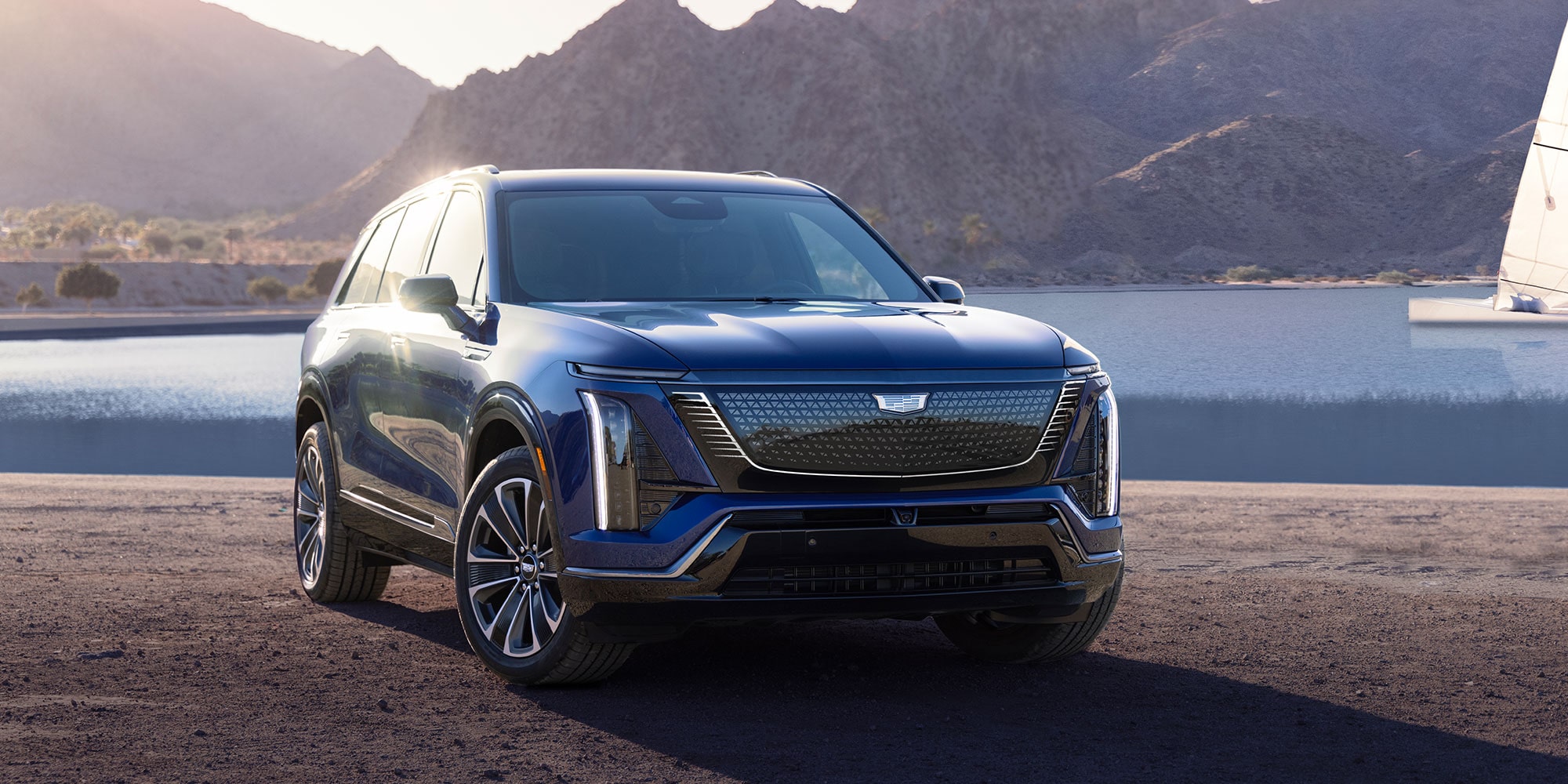 2026 cadillac vistiq front passenger side exterior view