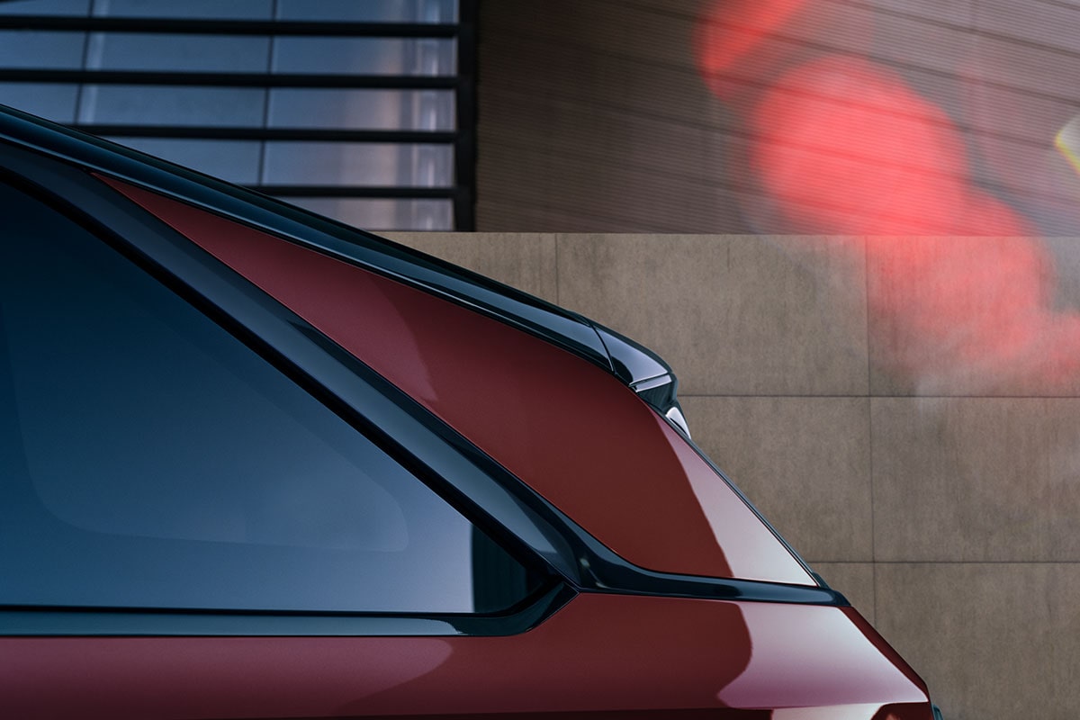 Close-up of the 2026 ESCALADE IQ Luxury Electric SUV Rear Window