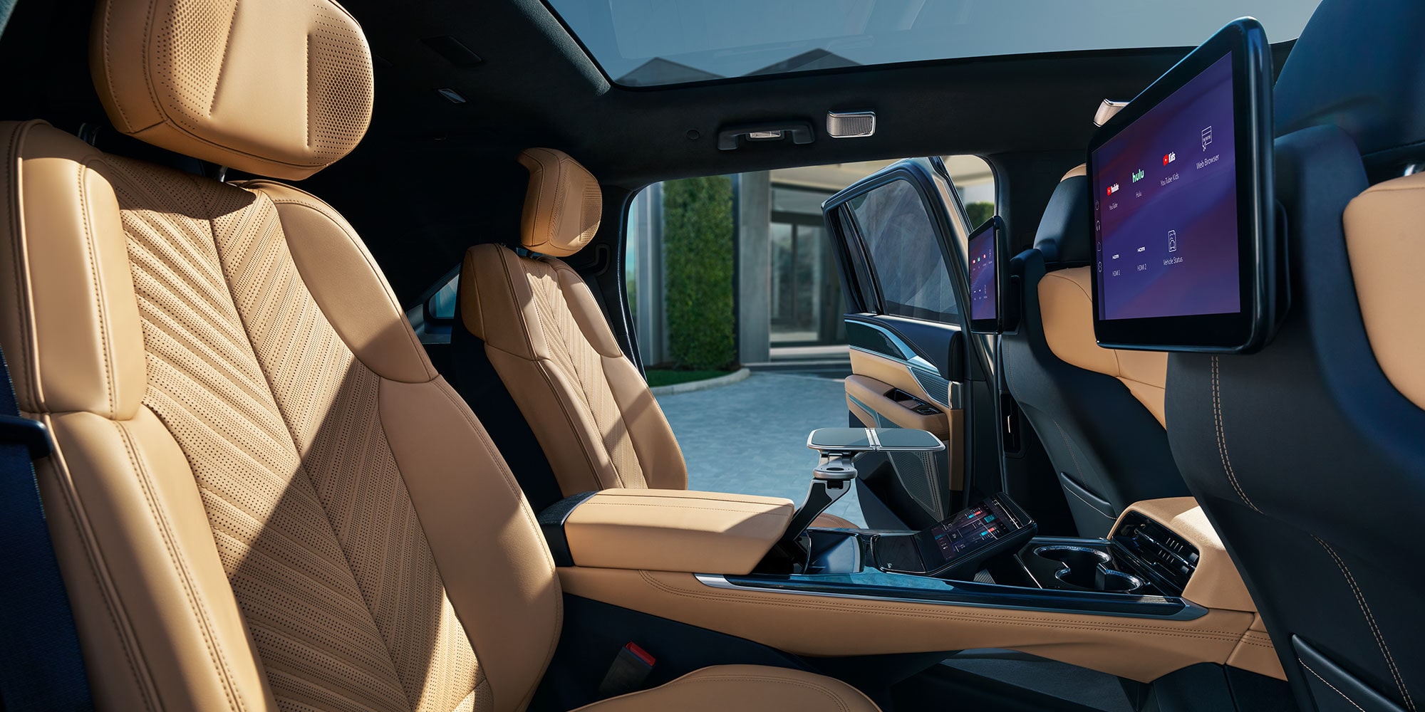 2026 cadillac escalade iq interior rear seating entertainment