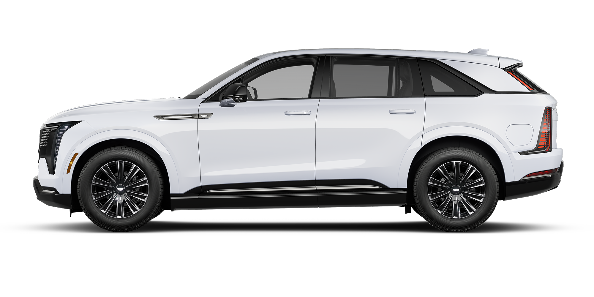 Side Profile of the White 2026 Cadillac ESCALADE IQ Electric SUV