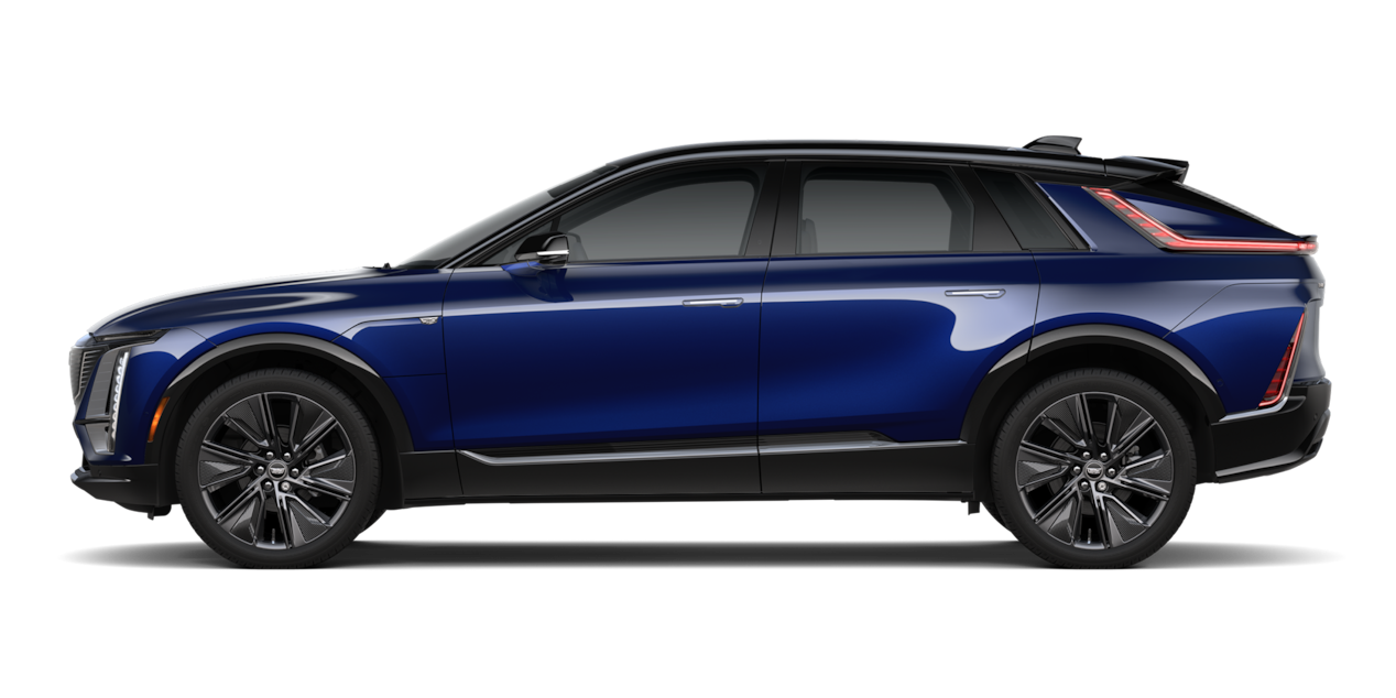 Driver's Side Profile of An Opulent Blue 2026 Cadillac LYRIQ Signature Sport Model