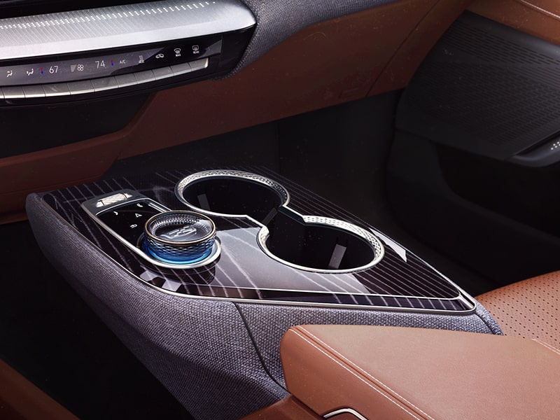 Close Up View of the Center Console of the 2026 Cadillac OPTIQ