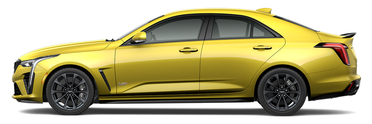 A Yellow Cadillac CT4-V