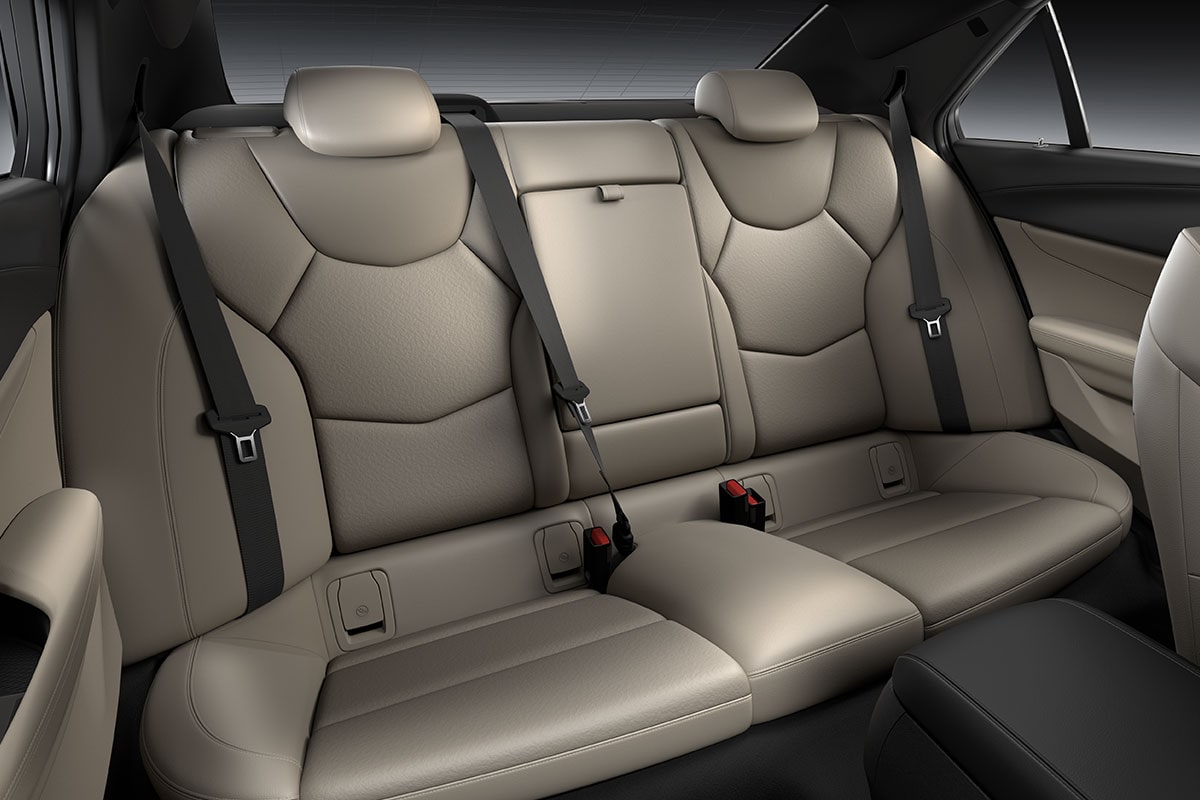 Passenger View of the 2026 CT4 All-black Leather Backseat