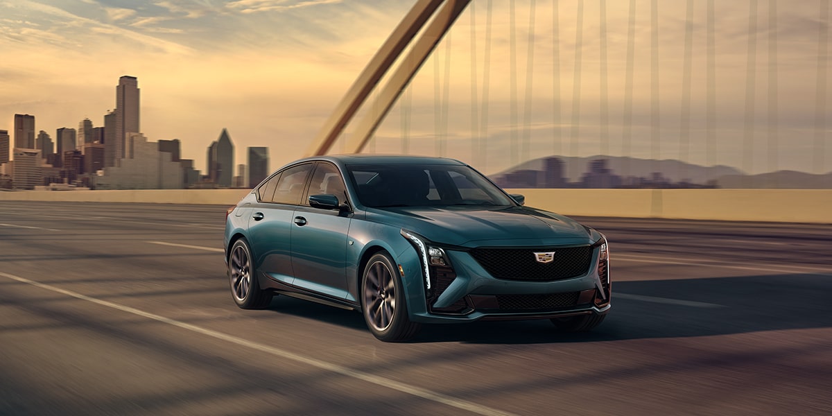 Cadillac CT5 driving on bridge