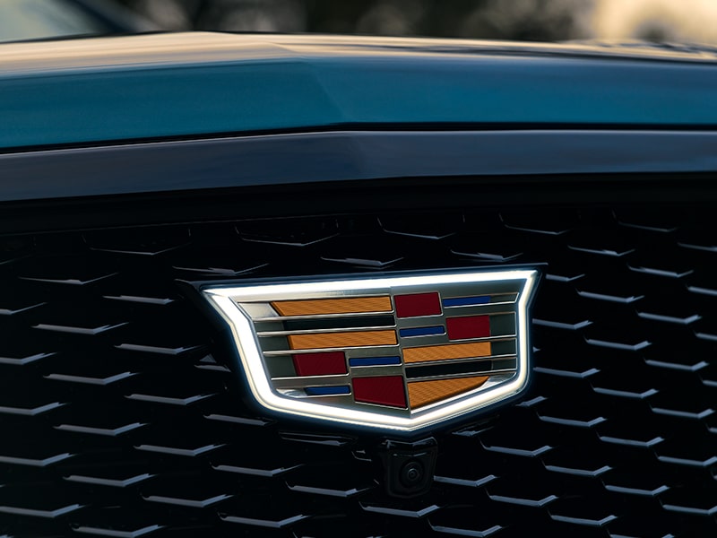Close-Up of the Cadillac Crest on the 2026 Escalade Grille