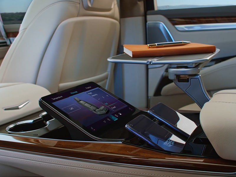 Close-Up of the 2026 Escalade Second Row Command Center for Seats and Air Flow
