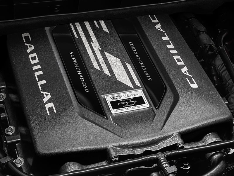 Close-Up View of the 2026 Cadillac Escalade Supercharged V8 Engine