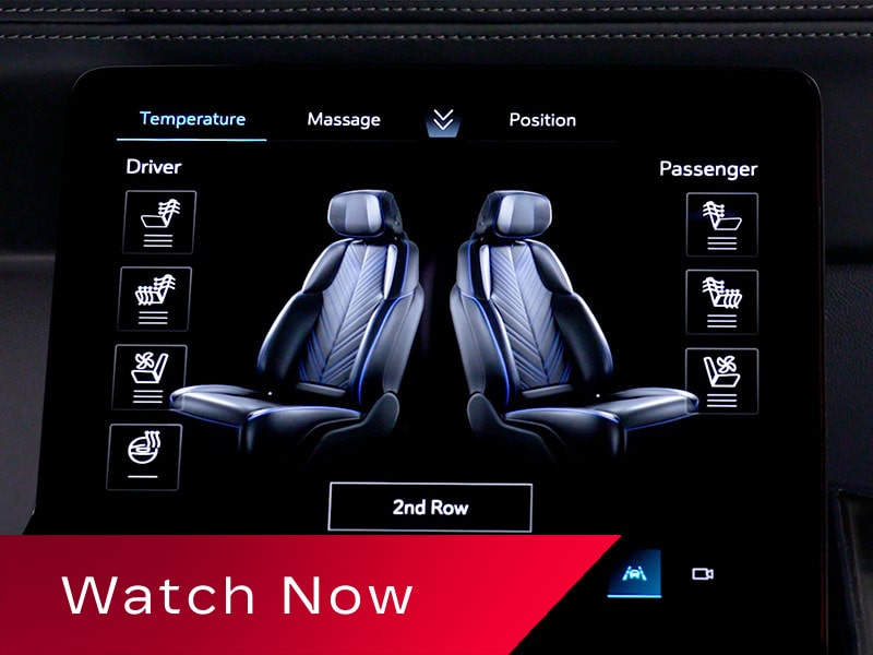 Close-up of the Cadillac Escalade Convenience Seating Temperature Options on the Command Center Control Screen