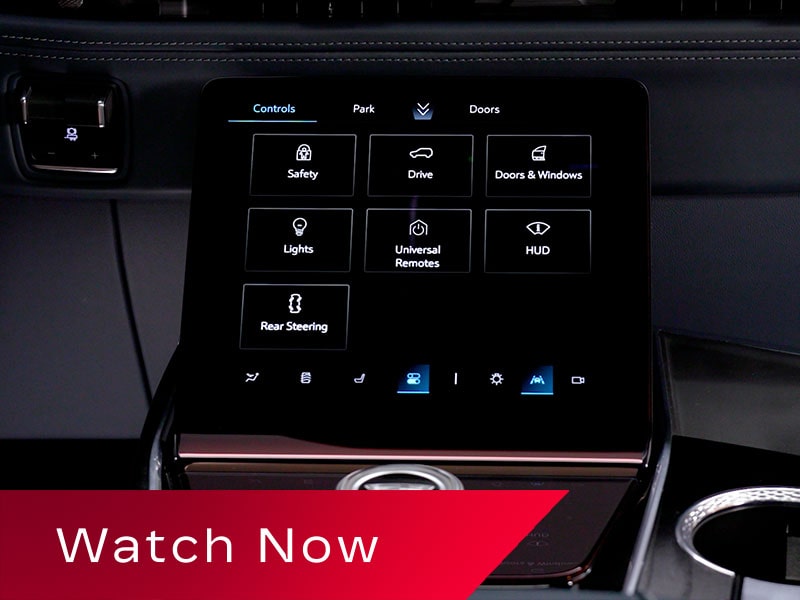 Close-up of the Cadillac Escalade Command Center Control App Options
