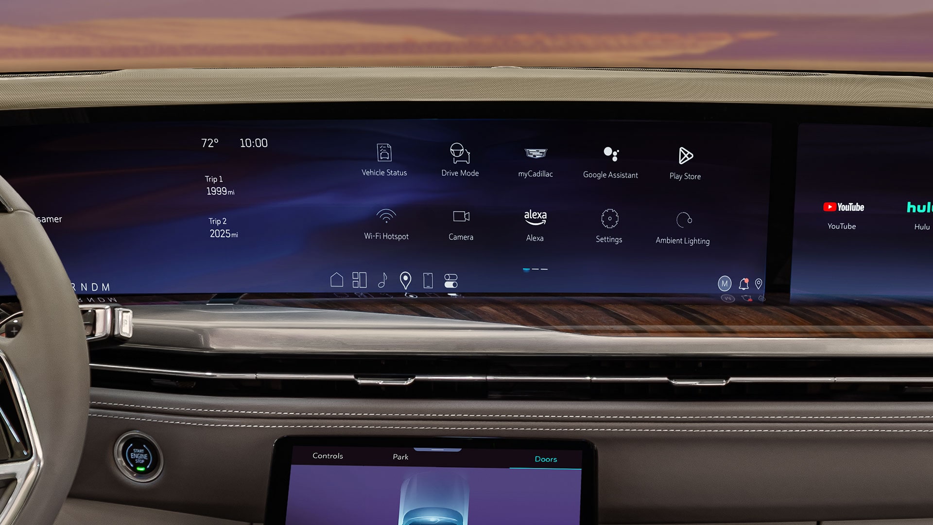 Close-up of the Cadillac Escalade's Display Screen and App Options