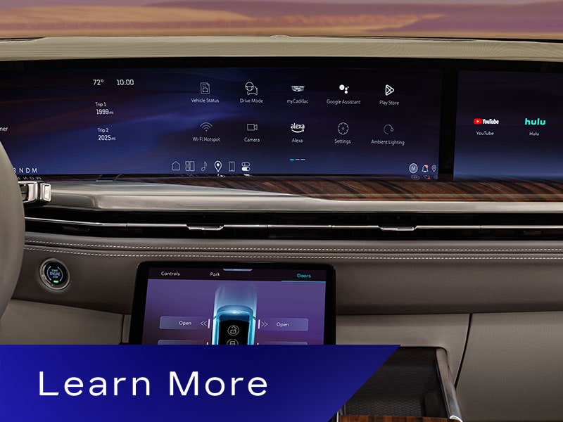 Close-up of the Cadillac Escalade's Display Screen and App Options