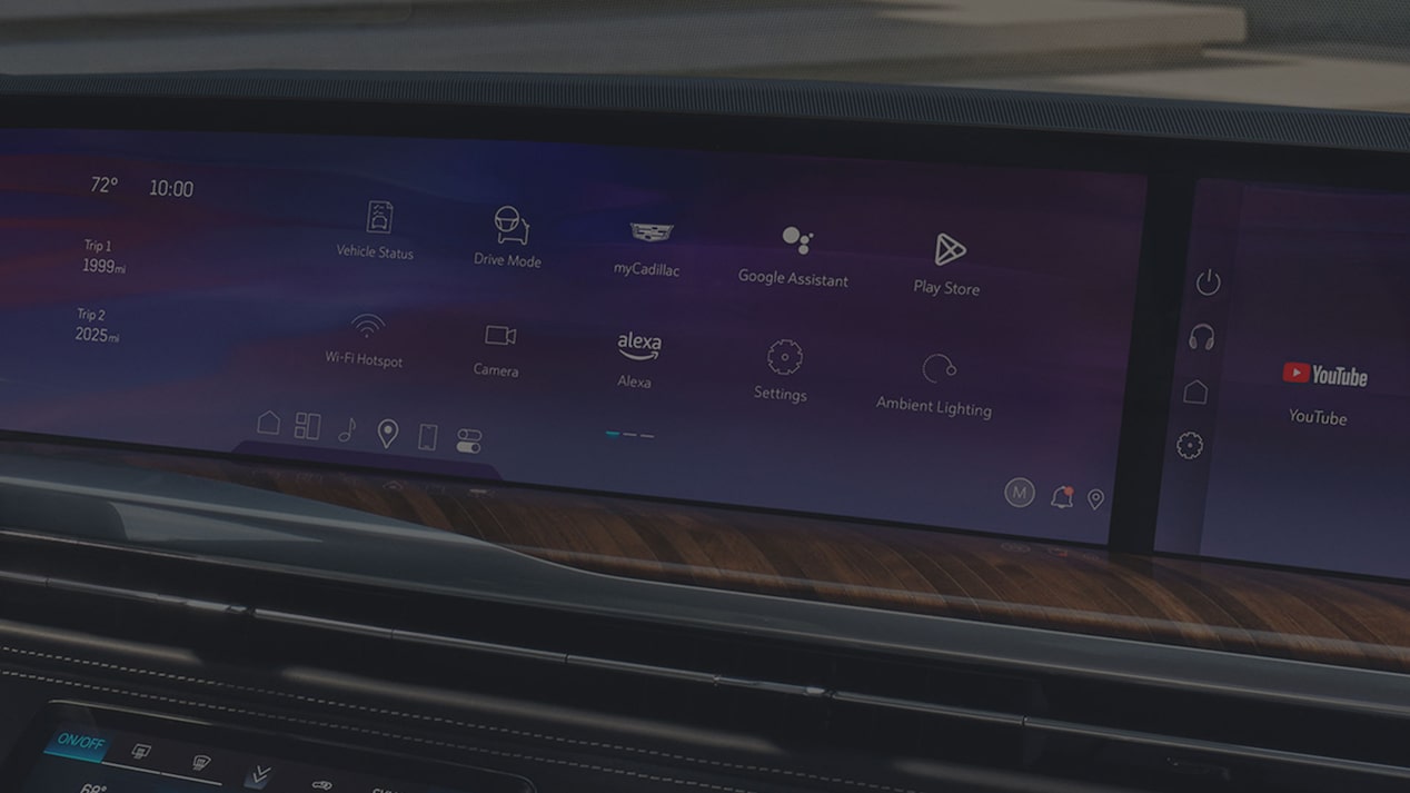 Close-up of the Cadillac Escalade's Display Screen and App Options