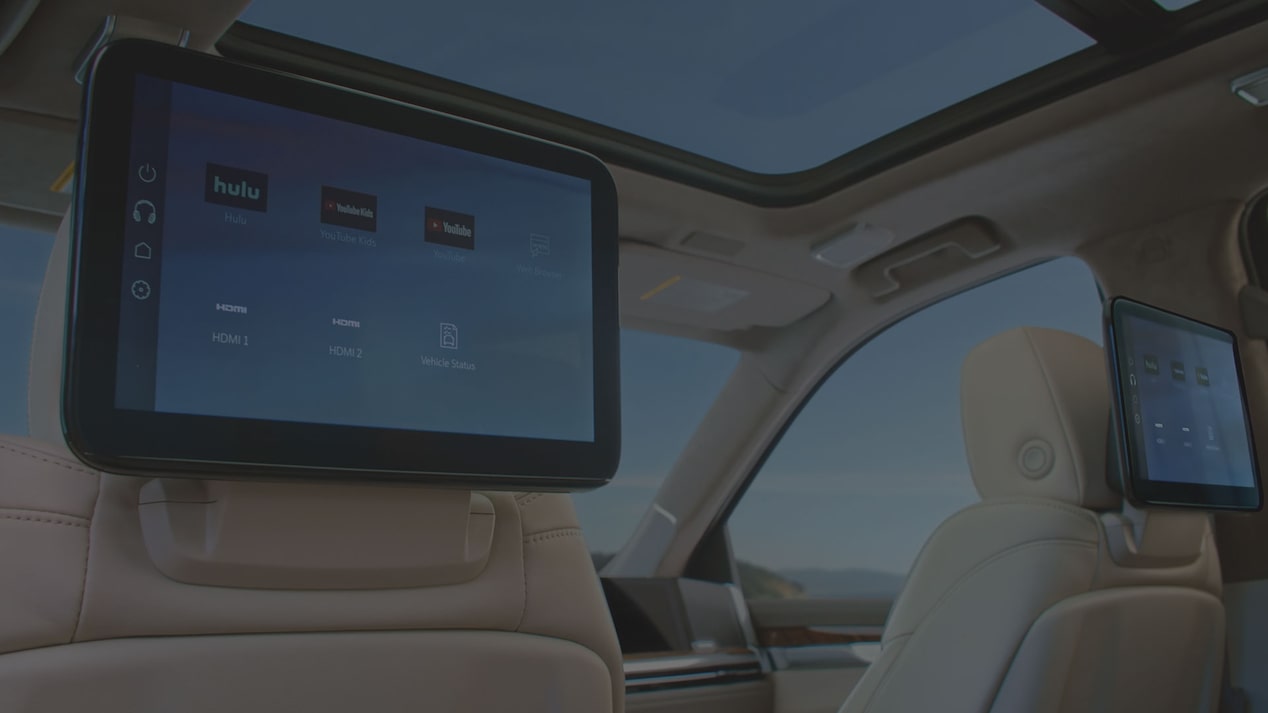 Close-up of the Cadillac Escalade's Rear Seat Entertainment