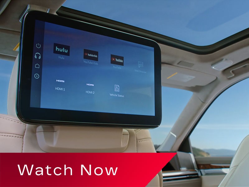 Close-up of the Cadillac Escalade's Rear Seat Entertainment
