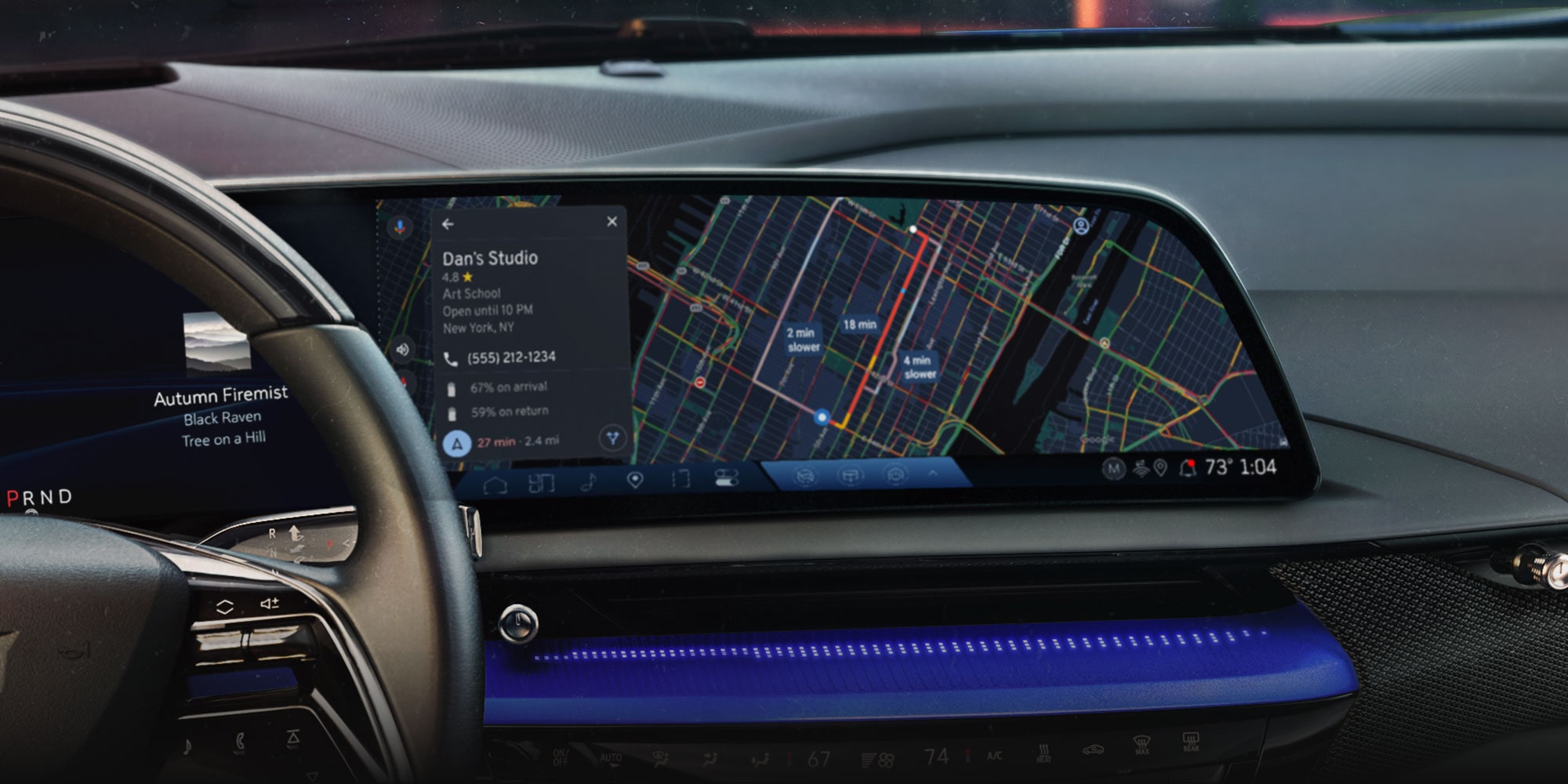 Google Maps Displayed on the Infotainment Screen in the 2027 Cadillac OPTIQ