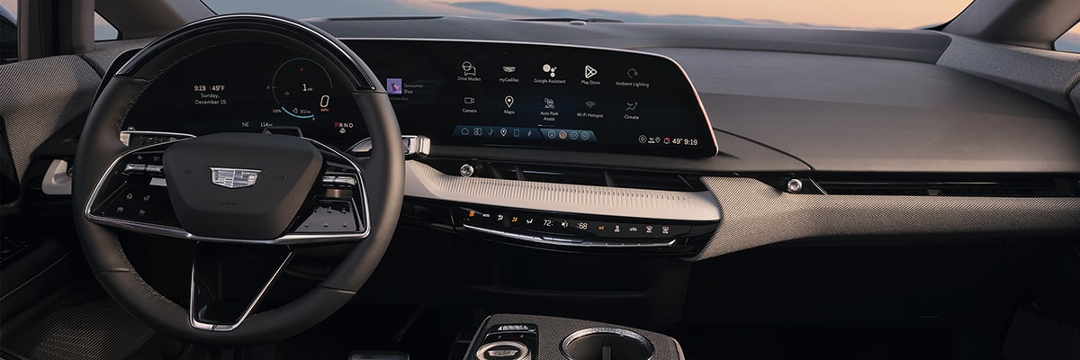 The Cadillac OPTIQ Dashboard, Infotainment System, and Steering Wheel