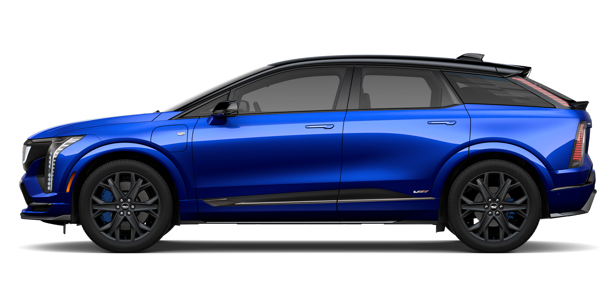 Profile View of a Blue 2027 Cadillac OPTIC-V Sport