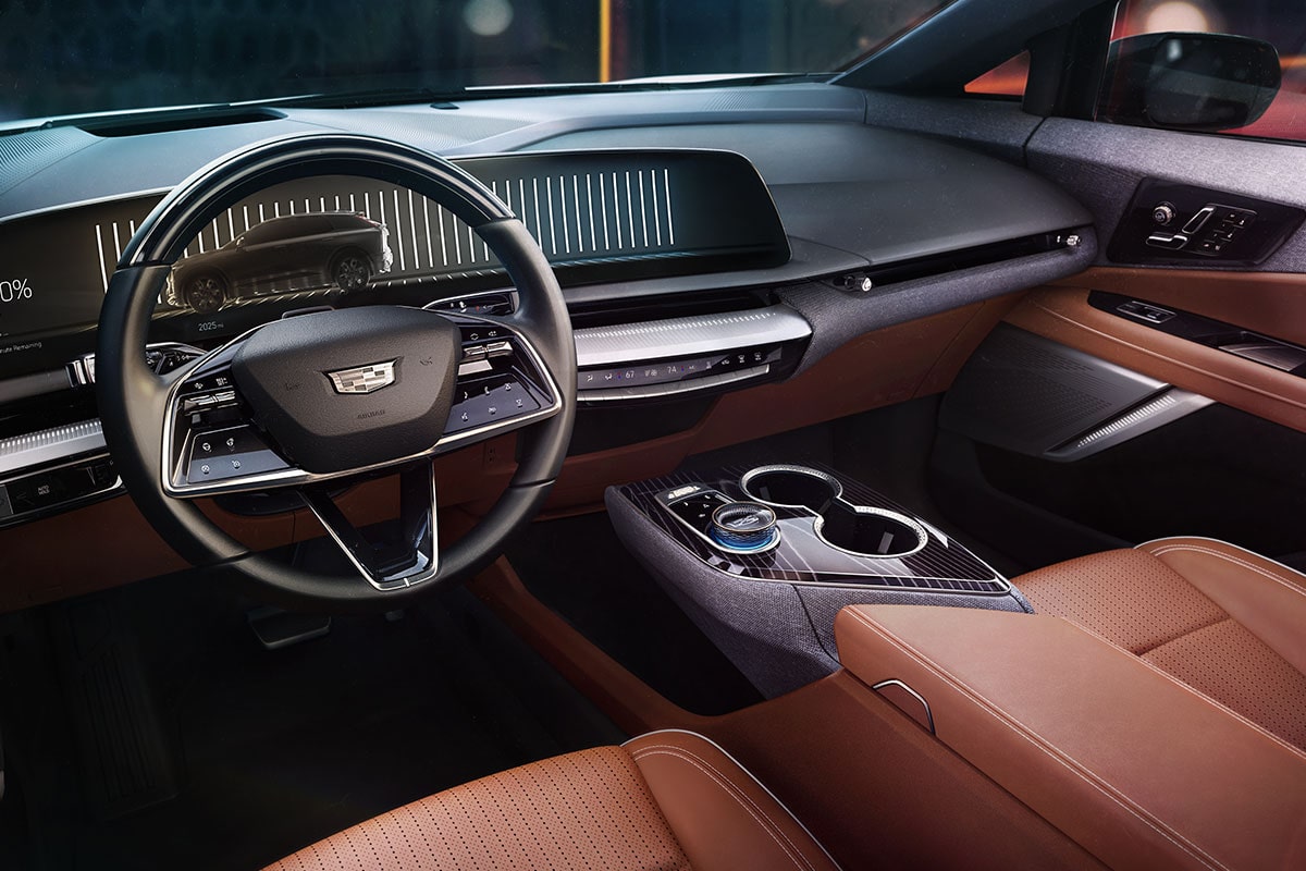 Driver Seat View of the 2027 Cadillac OPTIQ Interior Cabin and 33" Infotainment Display Screen