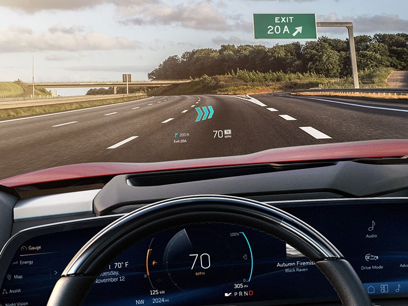 Close-up of the HUD on the 2027 VISTIQ