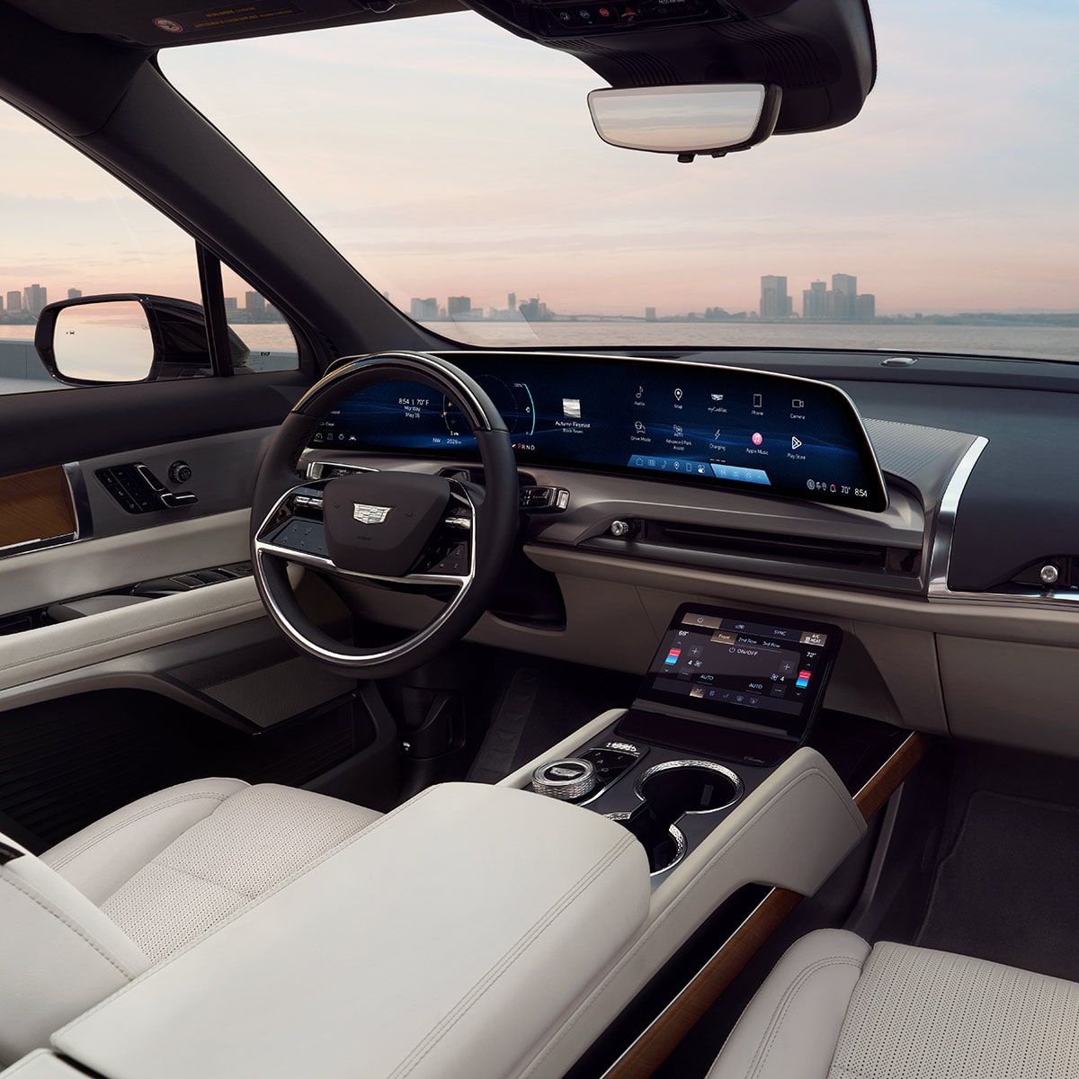Passenger Seat View of the 2027 VISTIQ Driver Side and Light Interior Cabin