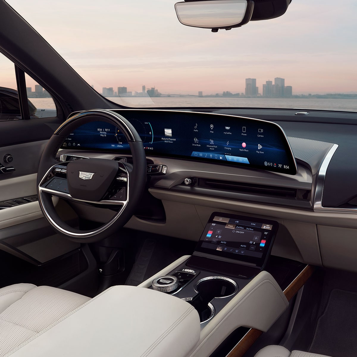 Passenger Seat View of the 2027 VISTIQ Driver Side and Light Interior Cabin