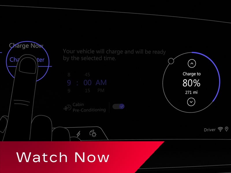 A Black and Blue Demonstration of Setting Up Charging Settings in an EV