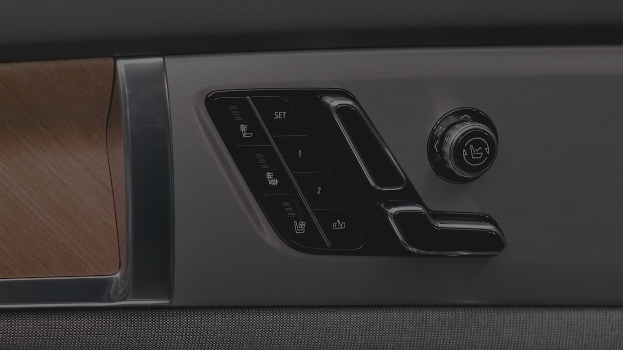Close-up of the 2027 Cadillac VISTIQ Door Seat Controls