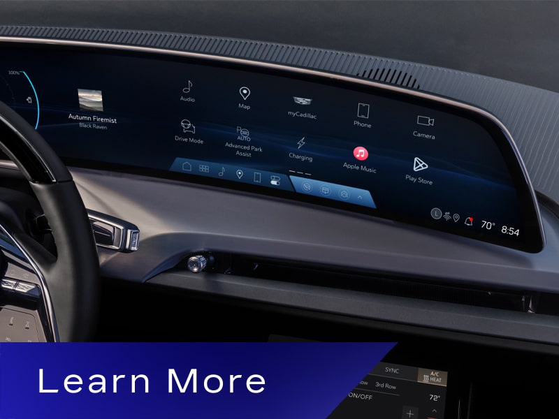 Close-up of the 2027 VISTIQ's Infotainment Screen Displaying Various App Icons and Vehicle Features