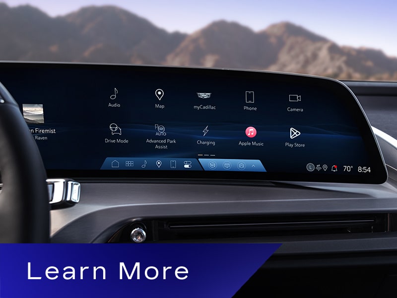 Close-up of the 2027 VISTIQ's Infotainment Screen Displaying Various App Icons and Vehicle Features